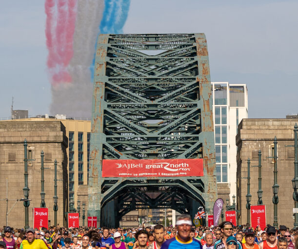 Great North runners on the Tyne Bridge